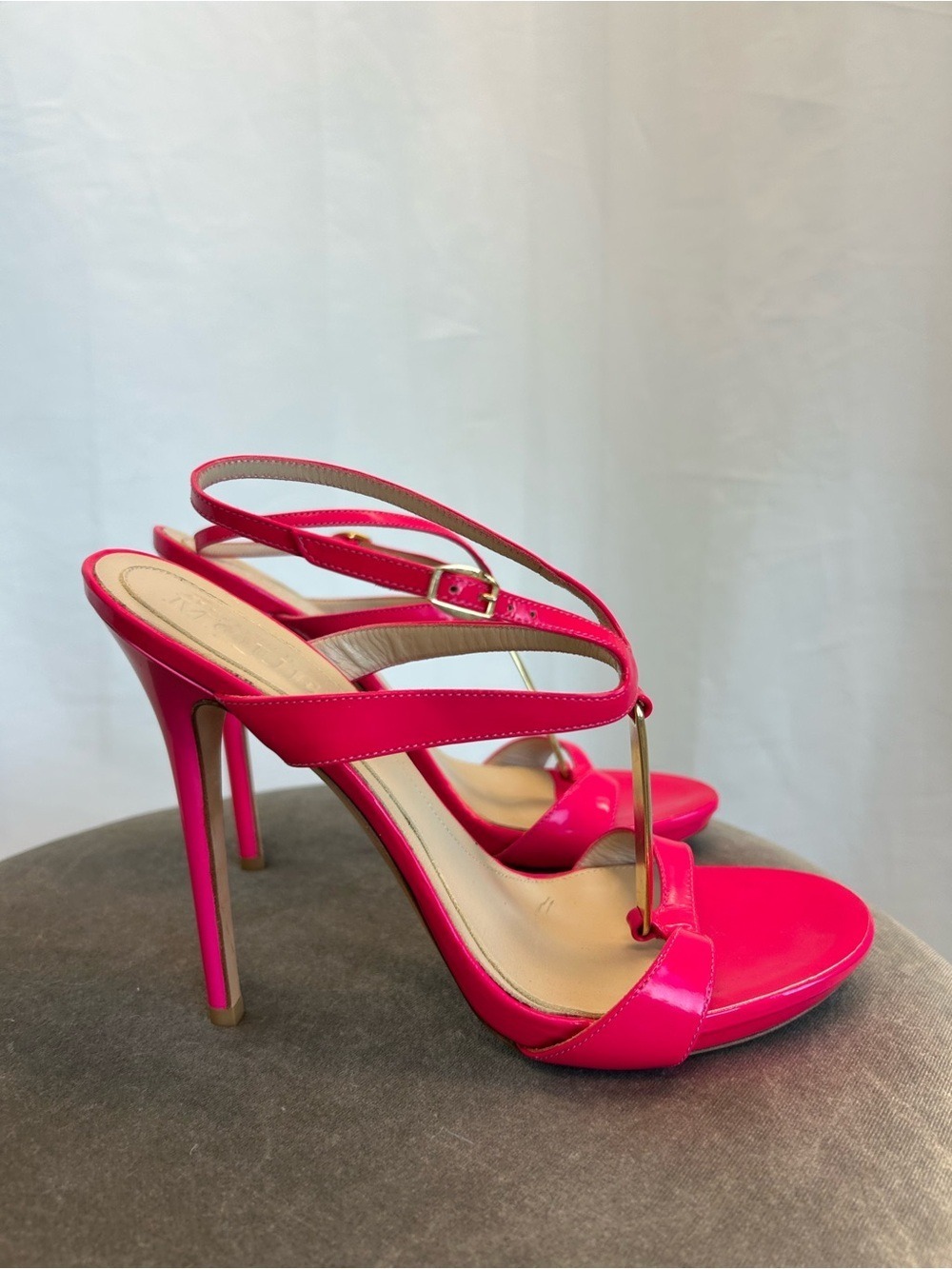 Alexander McQueen Women’s Hot Pink Strappy High Heel Sandals Sz 38.5